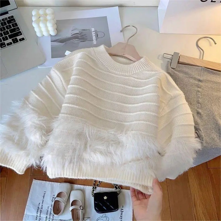 Long Sleeve Pullover Wool Top