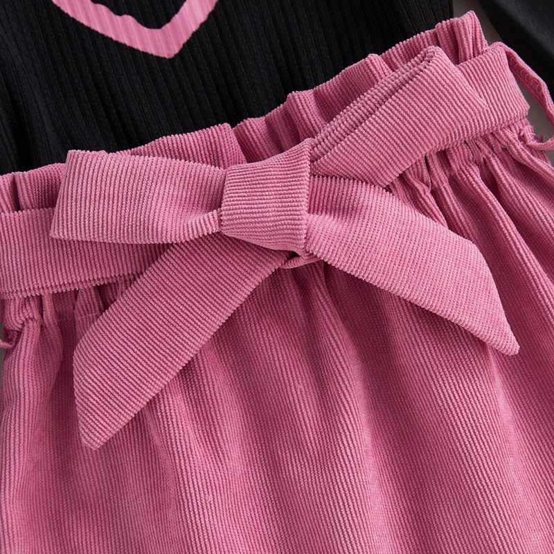 Heart Puff Long Sleeve Top W/ Skirt - Shopminidrip