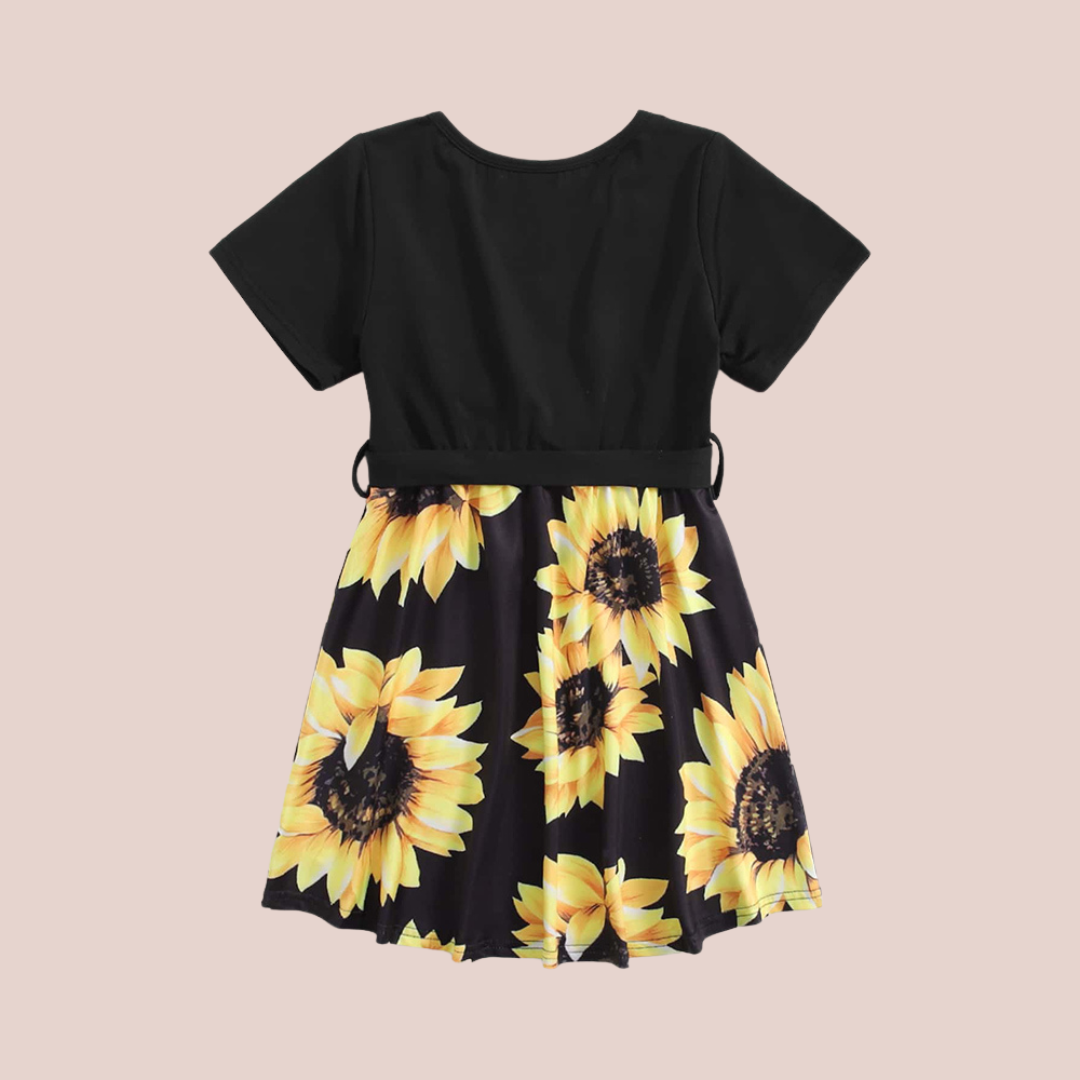 Sunflower Print Dress - Shopminidrip