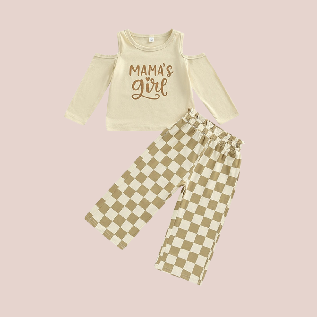 Mama's Girl Shirt W/ Plaid Pants - Shopminidrip