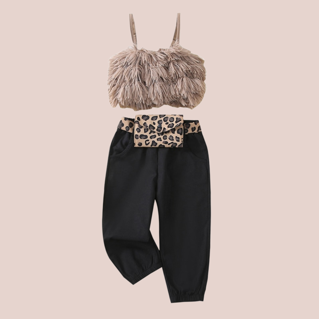 Furry Tank Tops W/ Long Pants + Waist Bag - Shopminidrip