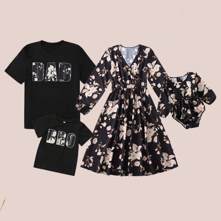 Black Floral Family Outfits - Shopminidrip